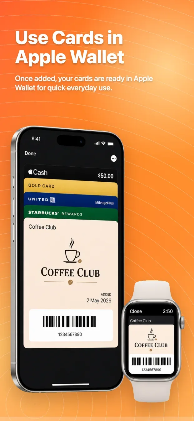Store Card: Rewards Wallet: Apple Wallet for eligible cards