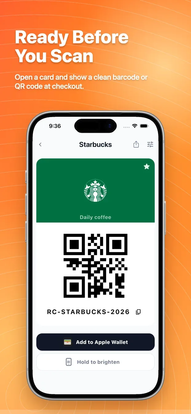 Store Card: Rewards Wallet: Show clean scan-ready codes
