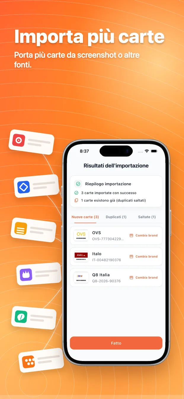 Carte Fedeltà Wallet: Importa carte da foto