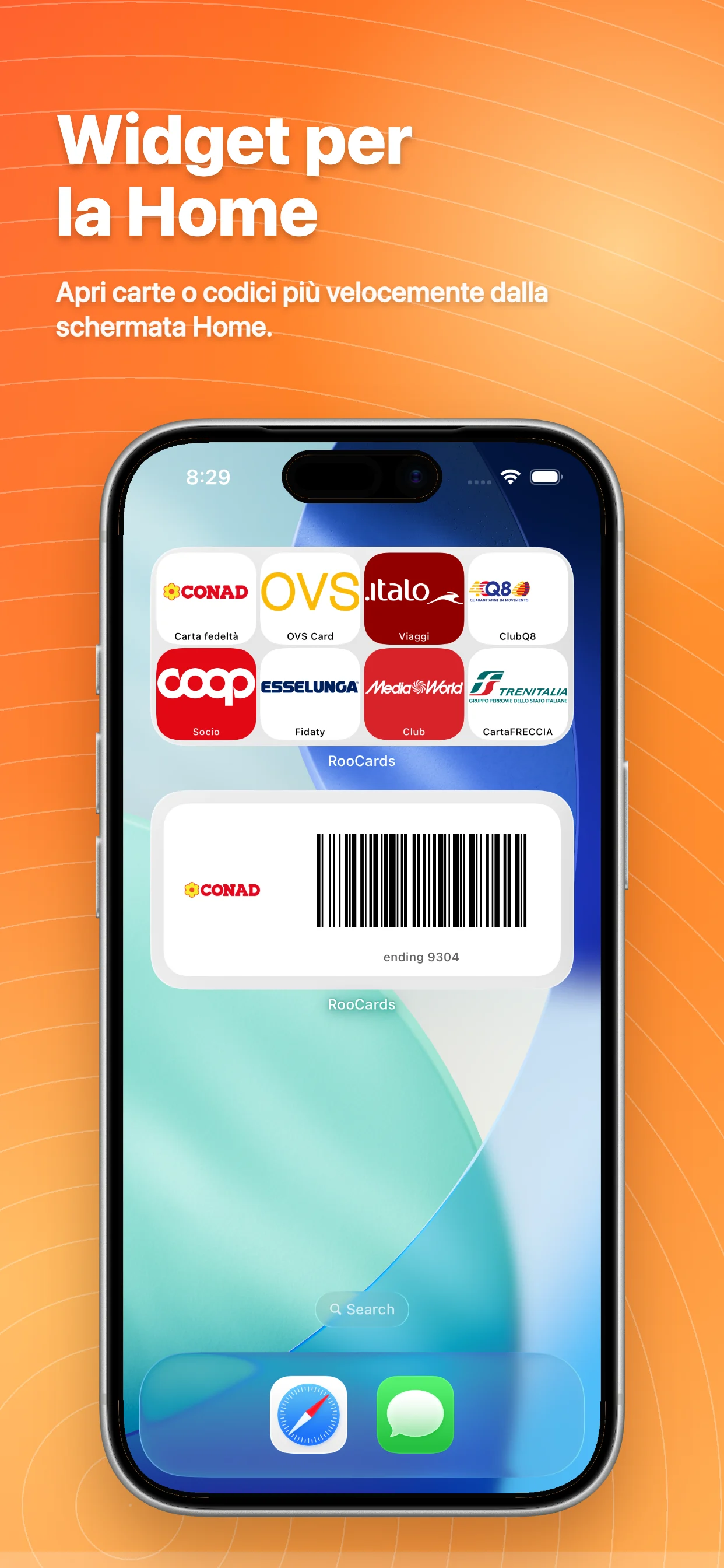 Carte Fedeltà Wallet: Widget e accesso rapido